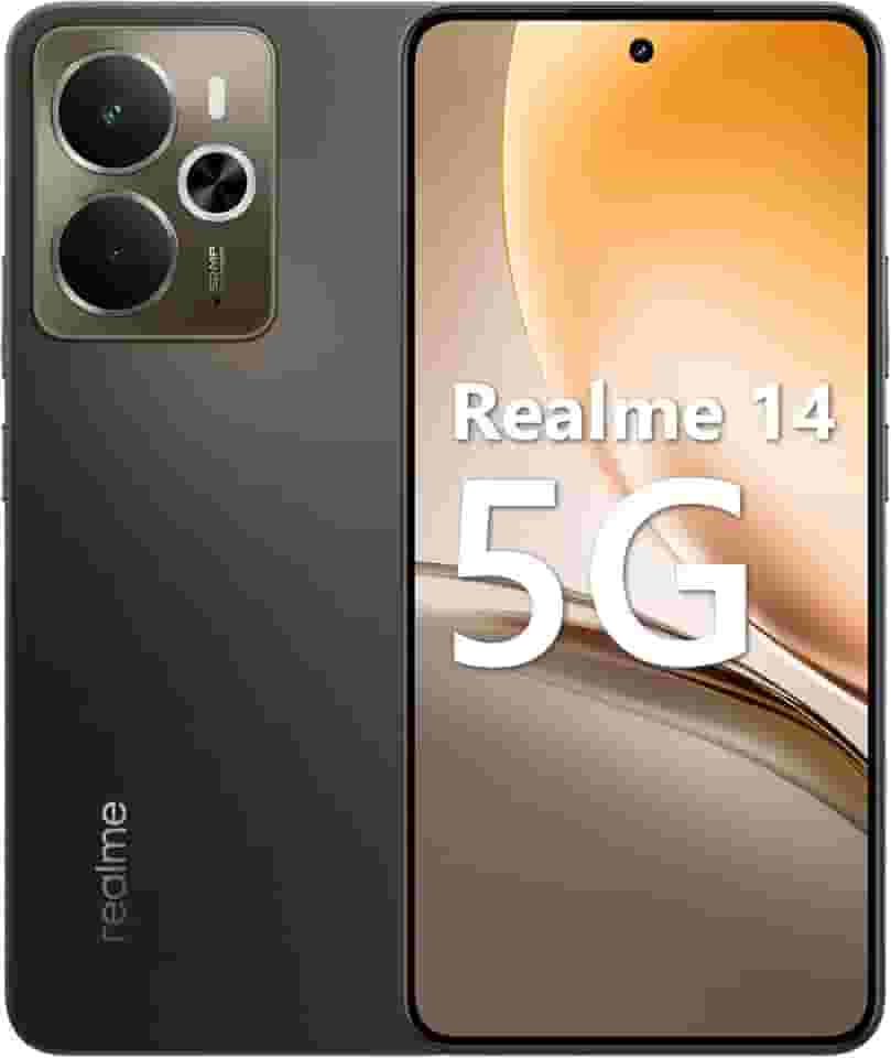 Smartphone Realme 14 5G 12 GB de RAM/256GB, /Tela 6.67"/120Hz Ultra-smooth, NFC - Storm Titanium