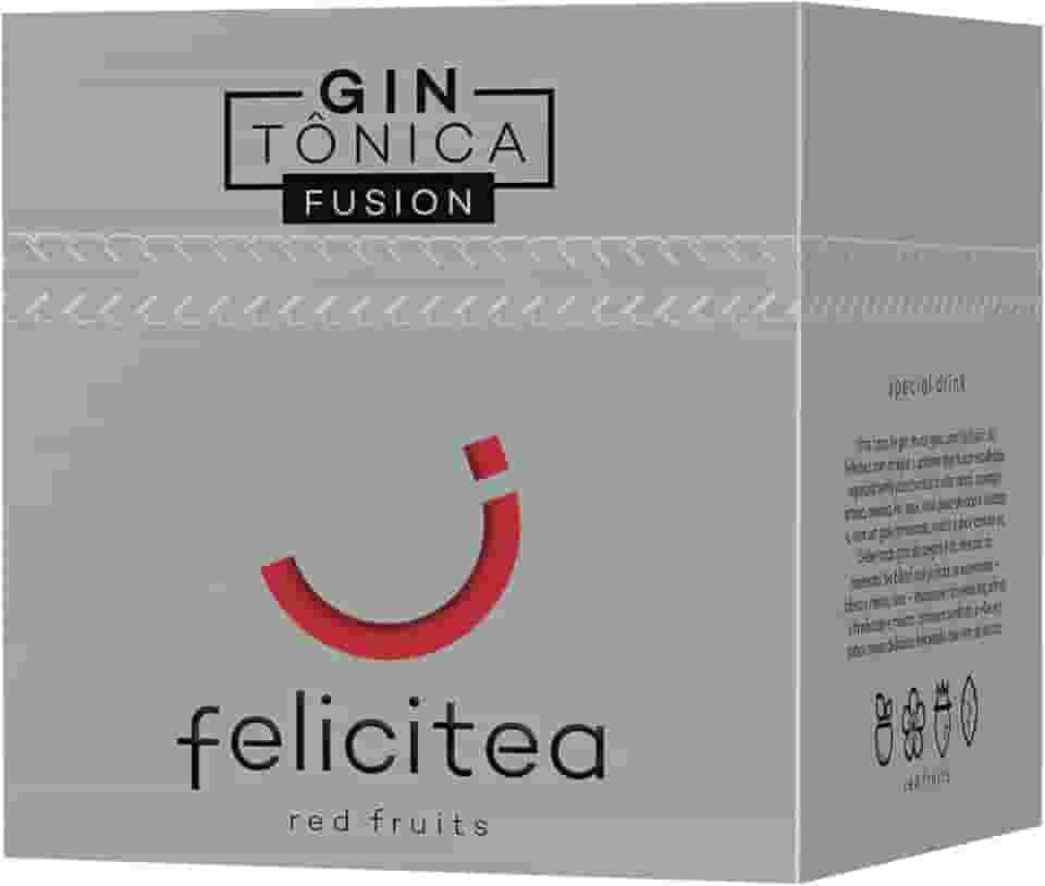 Chá Felicitea Red Fruits Gin Tonic Fusion p/preparo de drinks 15 sachês 75g