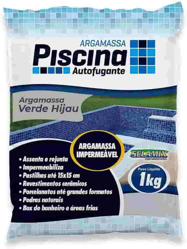 Argamassa Piscina Aut. Impermeável Cor Verde Hijau 1Kg