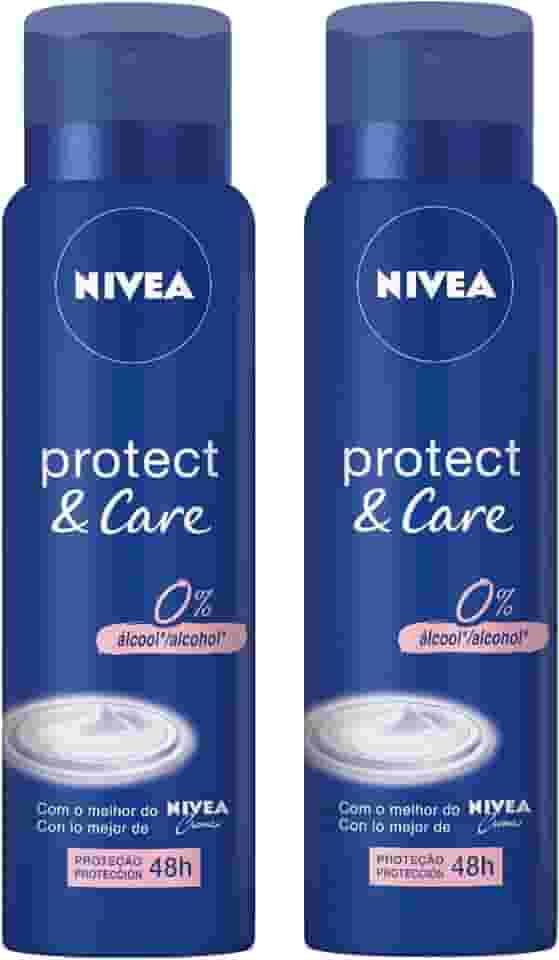 Kit Desodorante Aerossol NIVEA Protect & Care 150ML - 2 Unidades, Nivea, pacote de 2