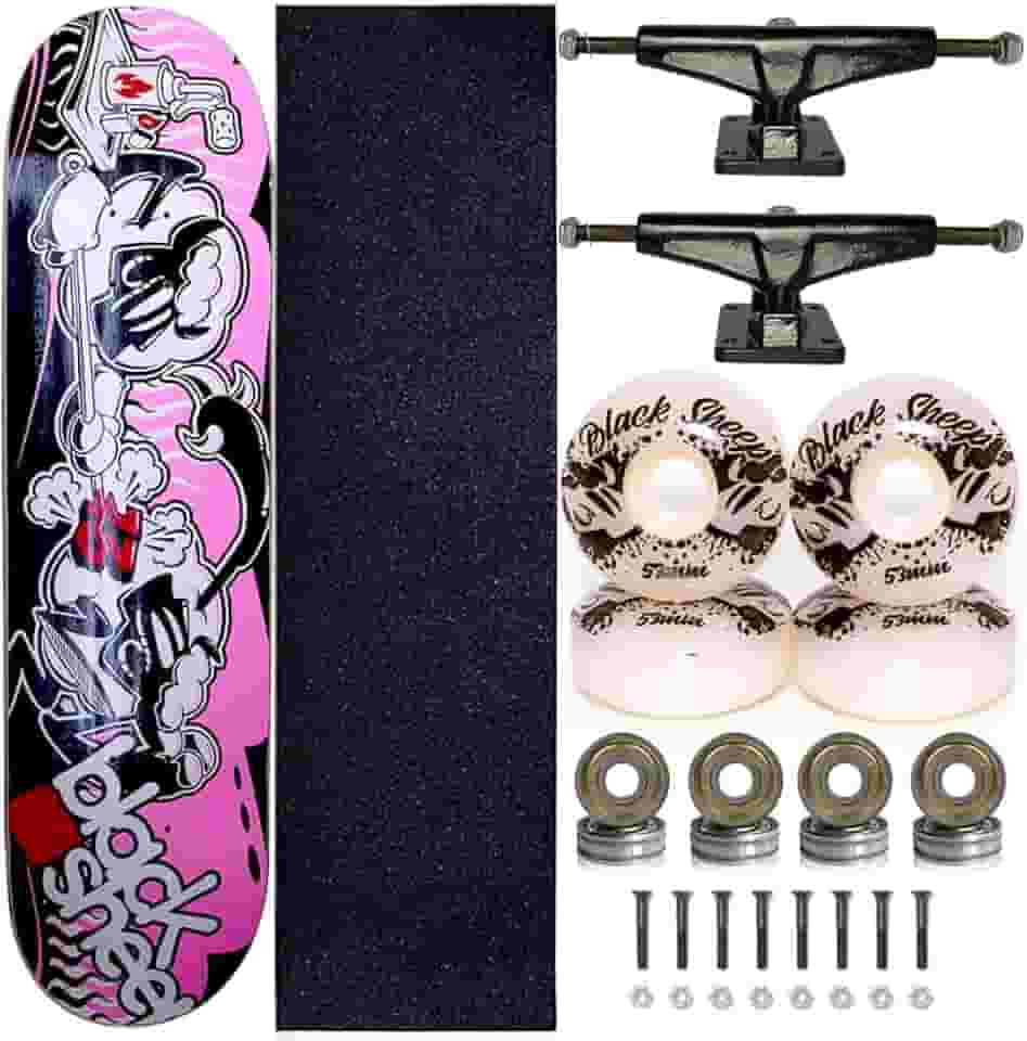 Black Sheep, Skate Completo Shape Marfim Black Sheep 8.0 Pink Sheeps
