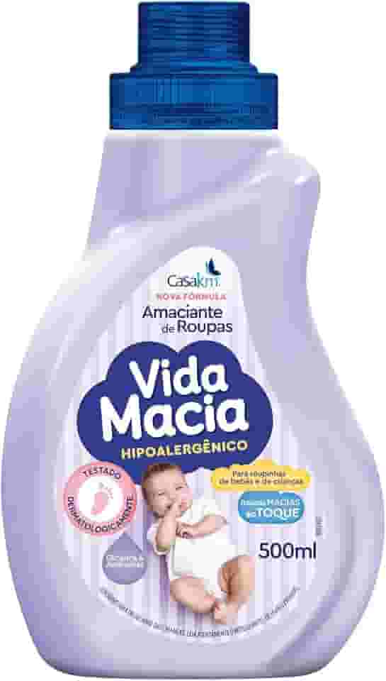 Amaciante de Roupa Infantil Bebê Vida Macia Casa Km (500 Ml, Glicerina & Amêndoas)