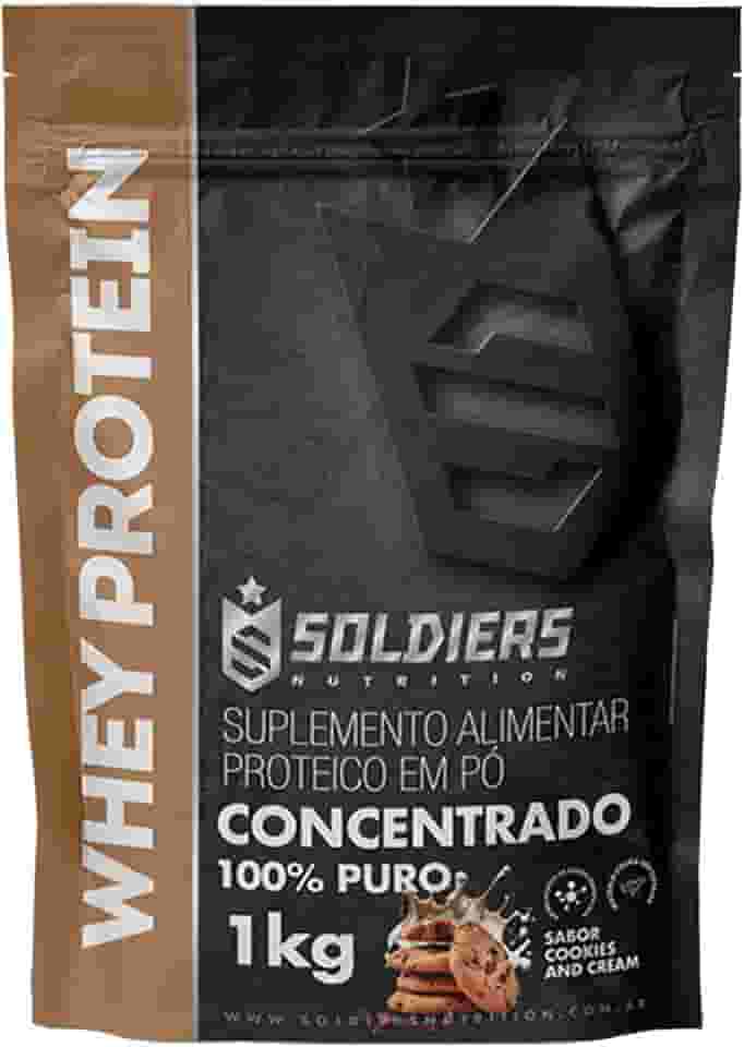 Whey Protein Concentrado 1kg - Cookies - 100% Importado - Soldiers Nutrition