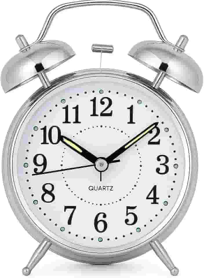 Relógio De Mesa Vintage Antigo Clássico Com Luz Led Noturna Em Metal Analógico Para Decoração Quarto - Despertador Elegante e Funcional