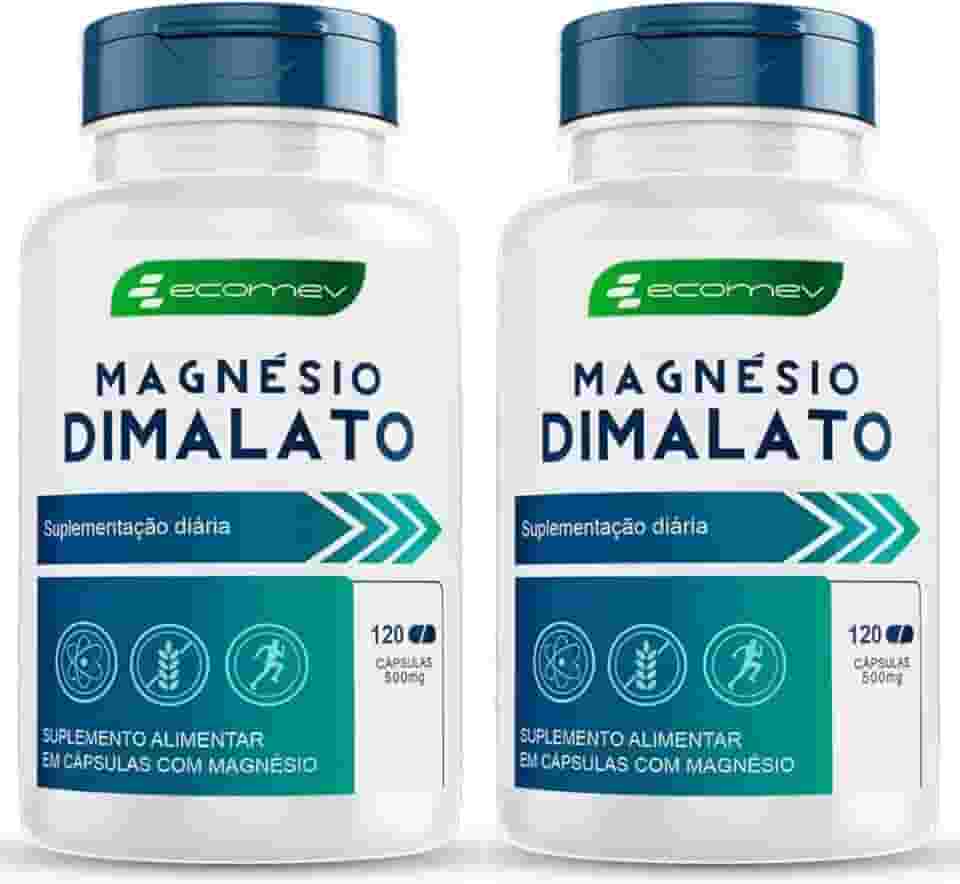 Magnesio Dimalato 500Mg 120 Cápsulas - Ecomev (Kit 2)