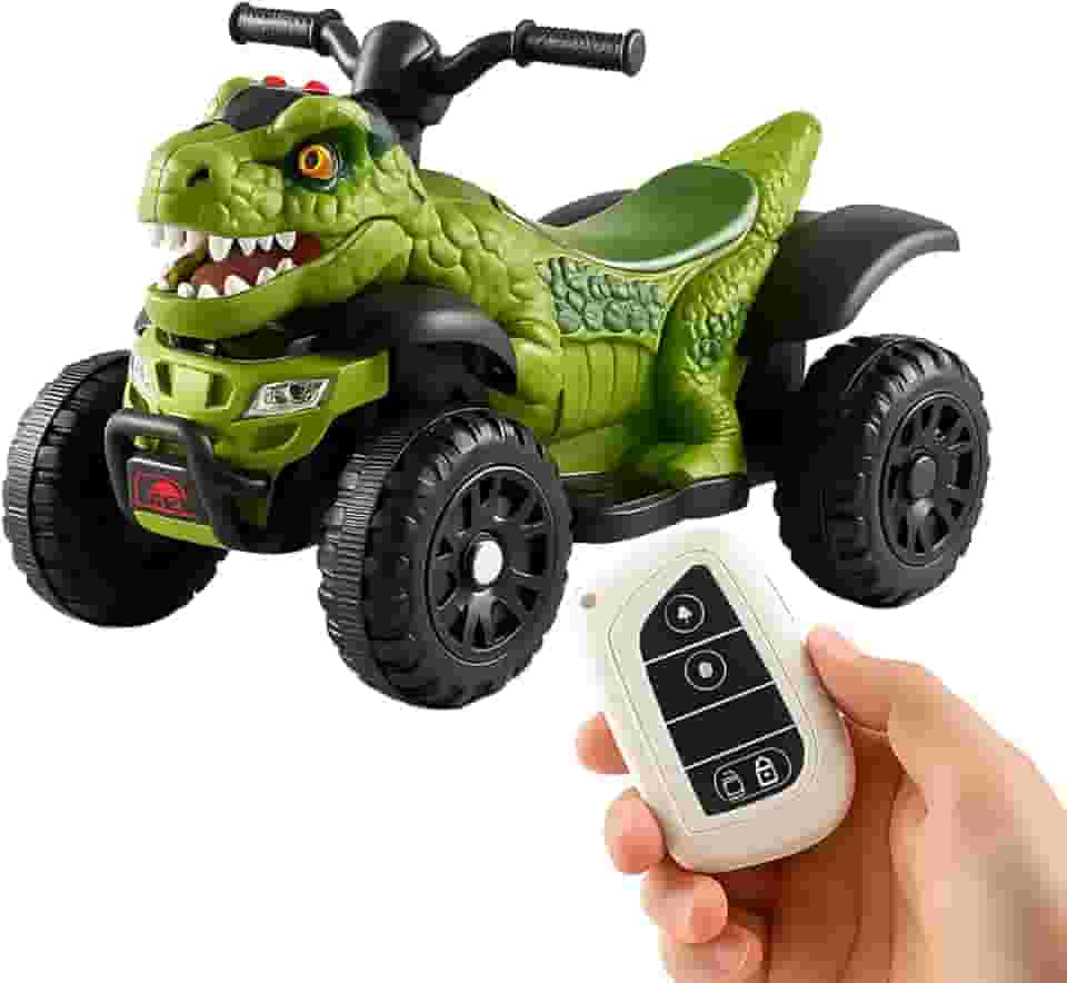 Quadriciclo Elétrico Raptor Dino 6V Com Pedal e Controle Remoto Kidino Carrinho Infantil Seguro e Divertido Para Crianças
