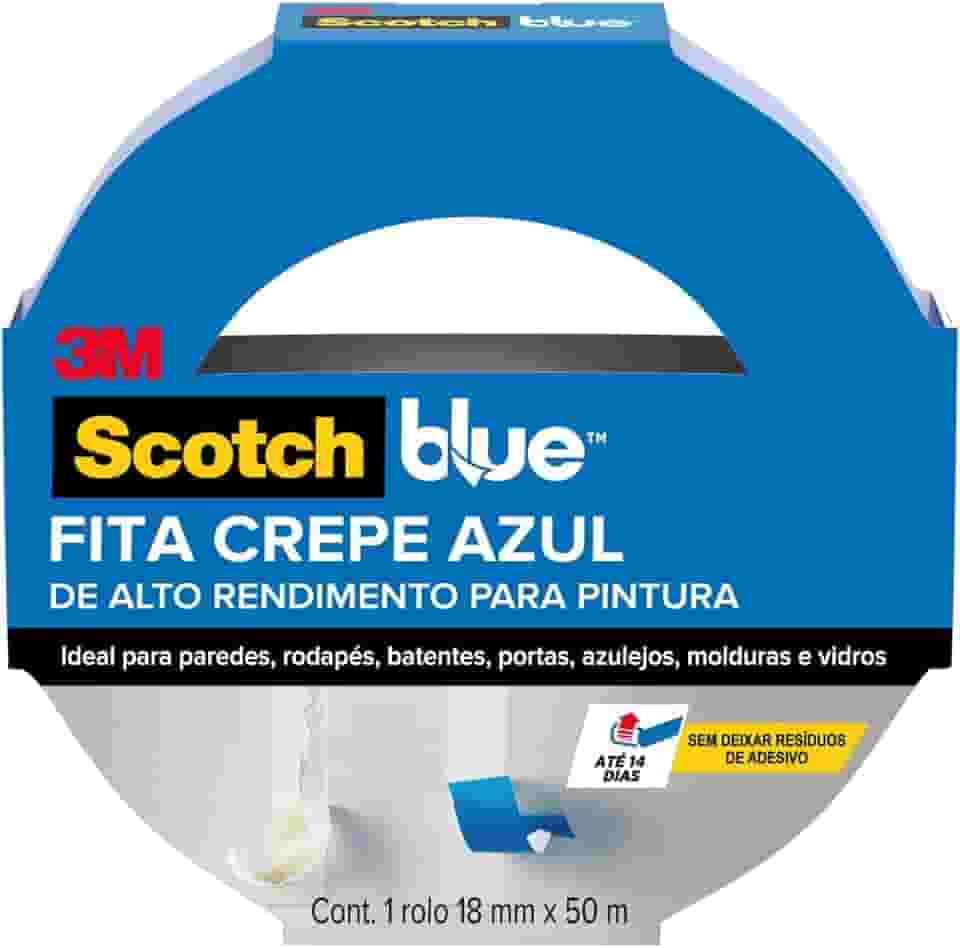 Scotch, 3M, Bluetape, Fita Crepe Profissional - 18 mm x 50 m