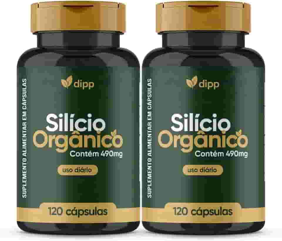 Silício Orgânico Dipp 490mg 120 Cápsulas 2 Frascos - Suplemento Mineral para Beleza da Pele, Unhas e Cabelos