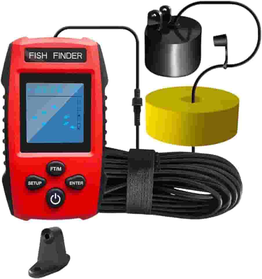 Deevoka Sonar portátil, localizador de profundidade, transdutor de sonar portátil, ferramenta de pesca eficiente, profundidade de 100 m para pesca em barco no