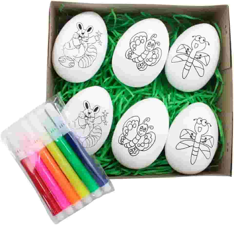 Kit 12 Ovos De Páscoa Infantil Para Colorir Com Canetinhas