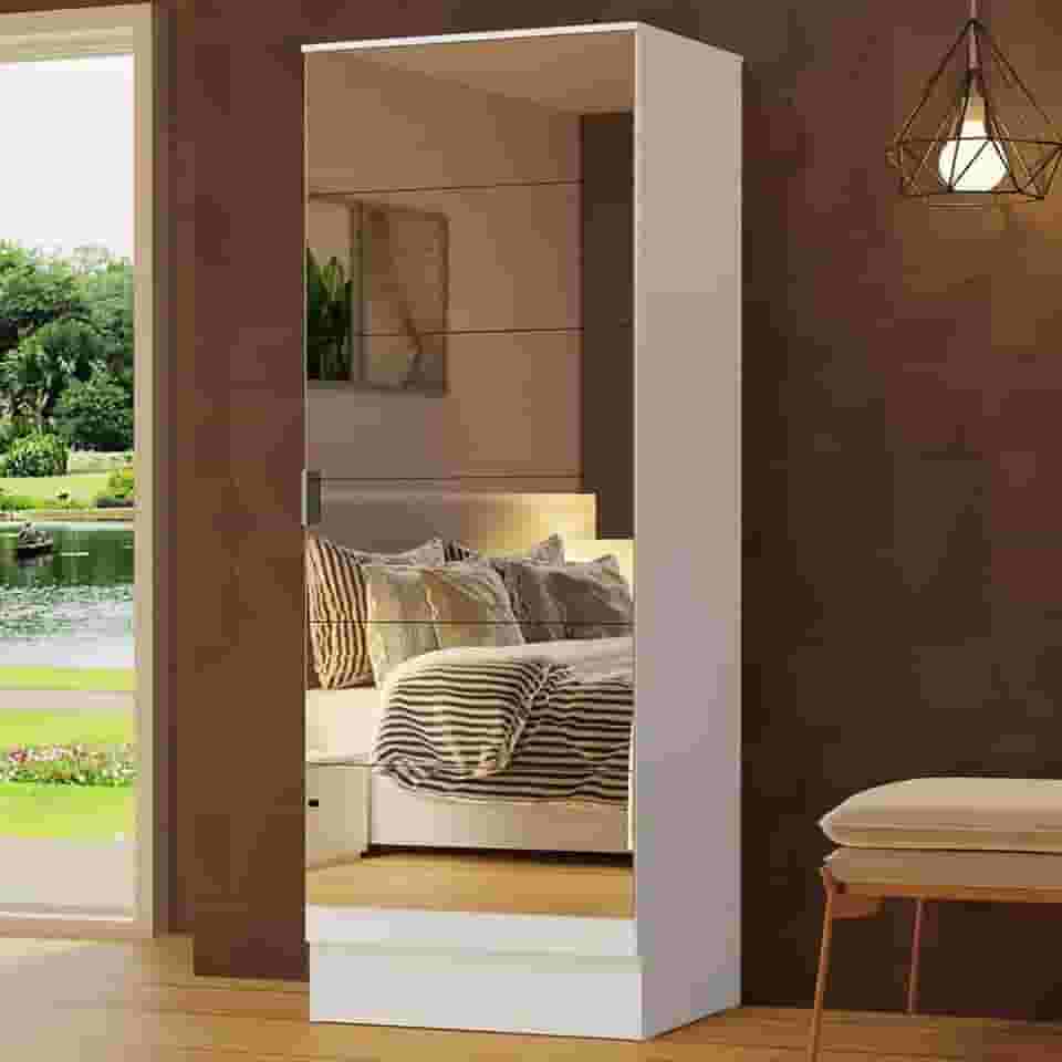 Sapateira Madesa Isis 1 Porta com Espelho - Branco