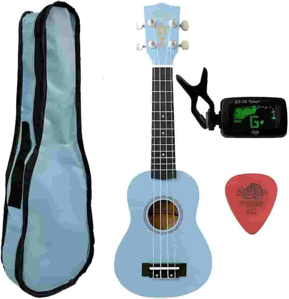 Ukulele Azul Seven Soprano Suk-07 LB/LB C/Capa e Afinador