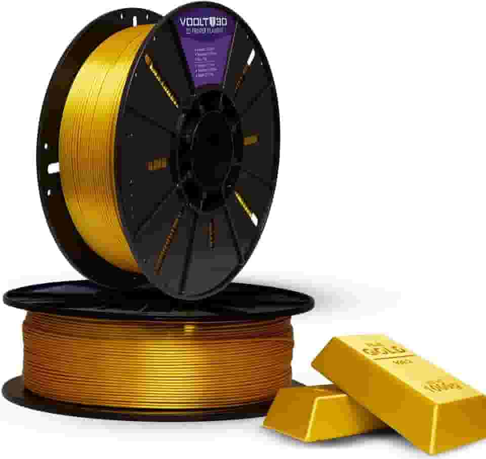 Filamento PLA V-Silk High Speed 1Kg 1,75mm Efeito Seda Impressora 3D FDM Voolt3D (Dourado V-Silk)