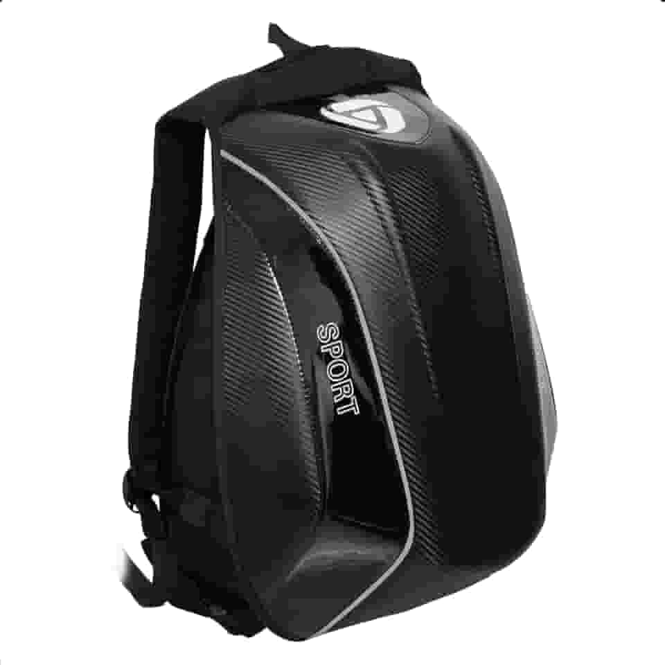 Mochila Moto Grande Aerodinamica Impermeavel Porta Capacete Efeito Fibra de Carbono Qualidade Premium