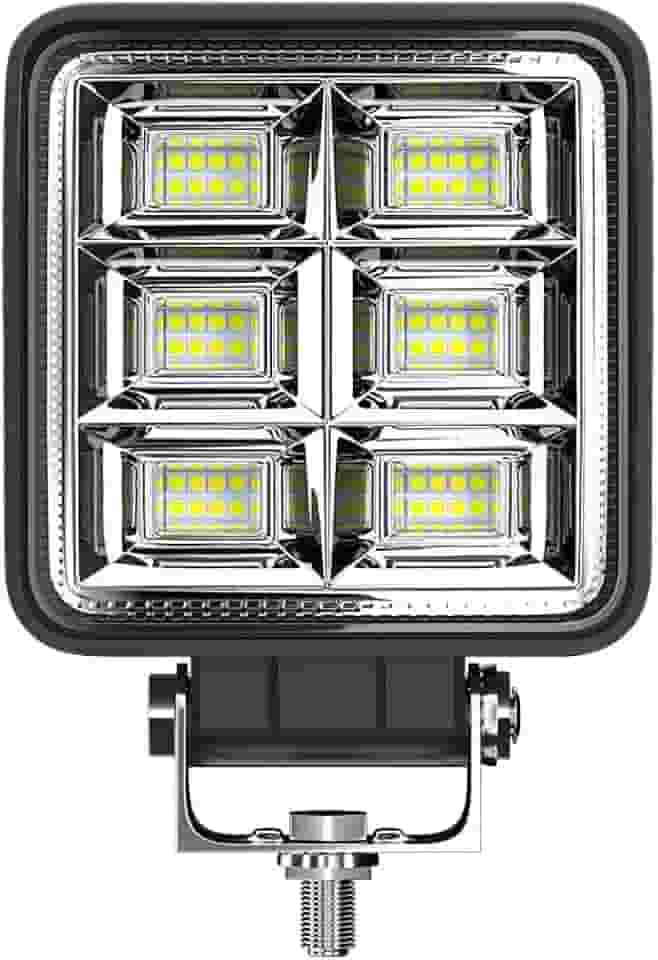 Farol de Milha Auxiliar Universal Quadrado Automotivo10-30V Bivolt 144W Super Forte, Longo Alcance 48 Leds, Para Carro Moto Caminhão Off Road Trator Maquina