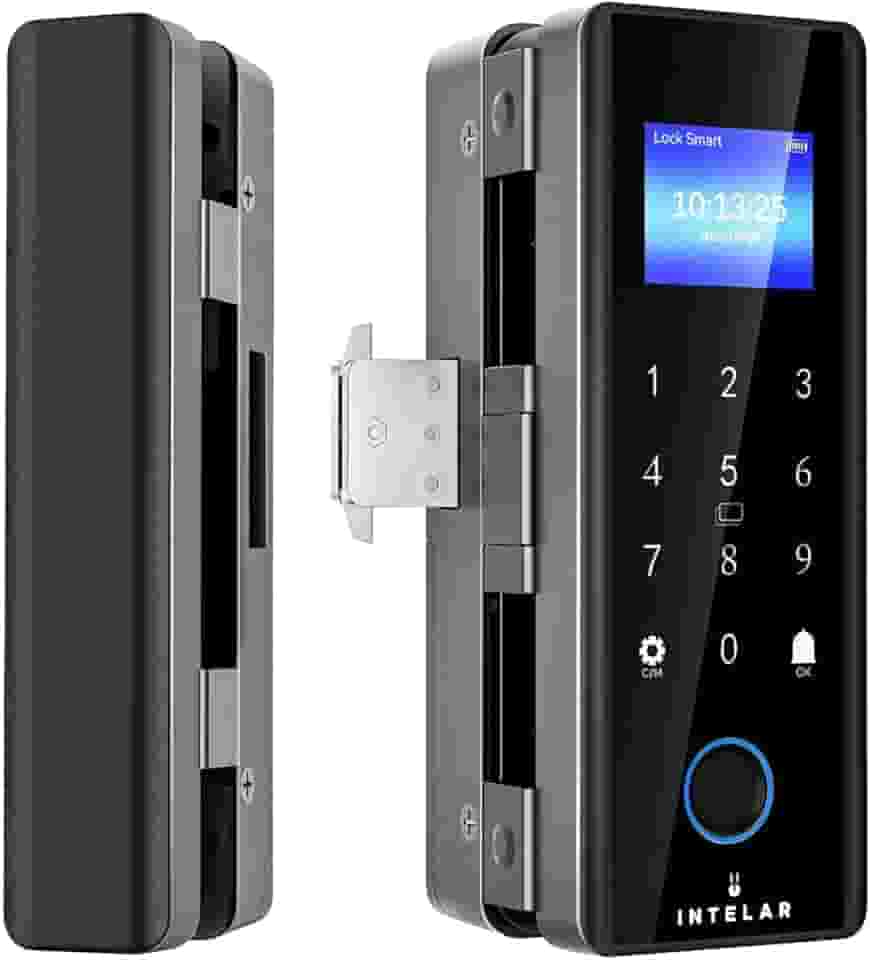 Fechadura Digital Biométrica Vidro, 5 em 1 Impressão Digital Biométrica Fechadura porta de Vidro, Ótima para Escritório, Casa, Hotel, Apartamento