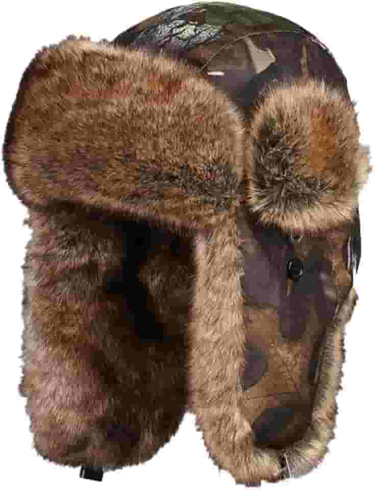 Oncefirst Chapéu caçador unissex russo quente pele sintética esqui inverno caça