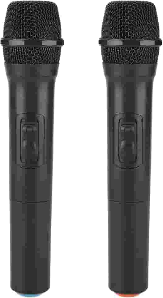 Cryfokt Microfone Sem Fio Recarregável, de Microfones Sem Fio de Mão Duplo e Profissional Dinâmico, Com Antena Receptora para Festa na Igreja Cantando karaokê, Microfone de Mão Sem Fio