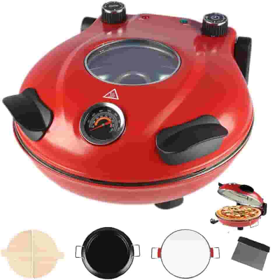 Forno de Pizza, 110V Forno Pizza, Forno de Pizza para Interiores, Pedra para Pizza de 31 cm, Máxima 420 °, 1200 W