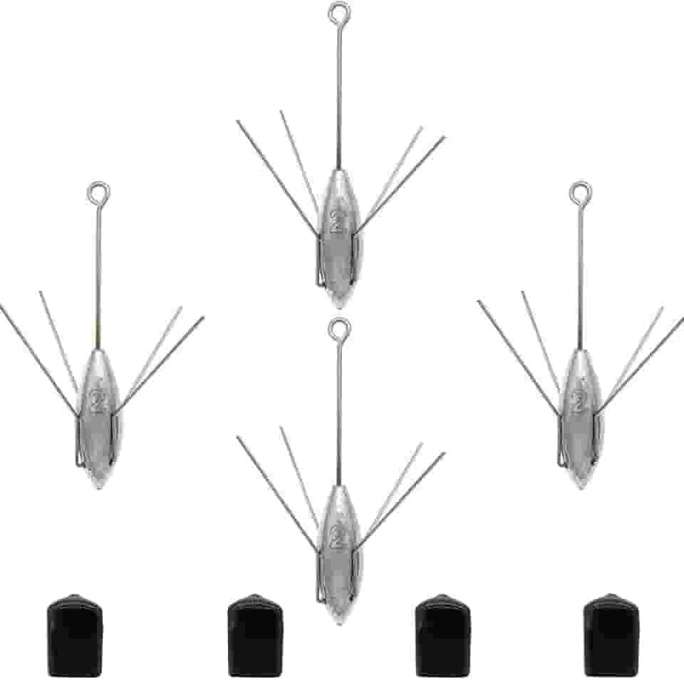 Sputnik Sinker Fishing Weights Equipamento de Pesca de Chumbo Long Tail Surfing Casting Spider Sinkers para Bagres Água Salgada Areia de Praia Oceano (2Oz - 4Pcs)