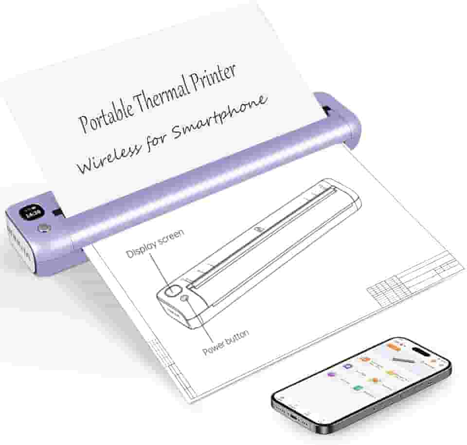 Rongta Impressora portátil sem fio para viagens, Bluetooth WiFi, impressoras térmicas sem tinta para 21,6 cm x 28 cm, letra EUA e tamanho A4, compatível com Android, iOS, telefone, Mac, Windows