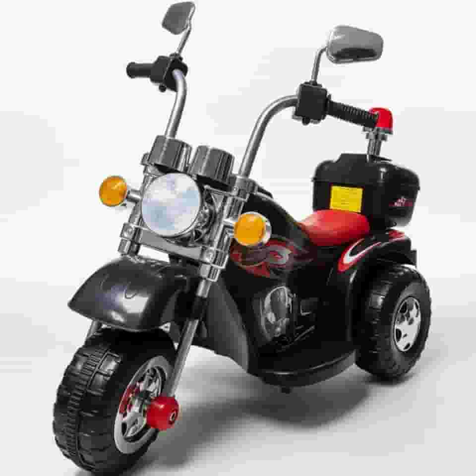 Mini Moto Motocicleta Elétrica Preta Infantil 6V com Som Luz Retrovisor