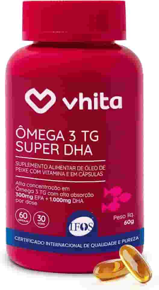 Ômega 3 DHA 1000mg com Selo Ifos, Vitamina E e TG Vhita - 60 capsulas