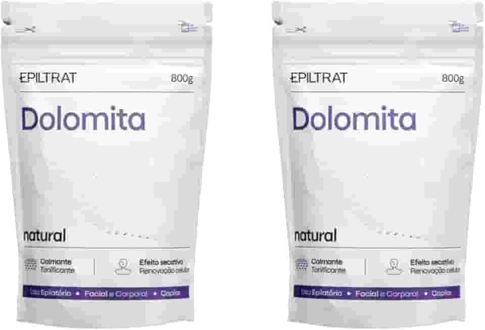 Kit com 2 Dolomitas Cosméticas Epiltrat – 800g Cada | Argila 100% Natural para Pele e Cabelos | Limpeza Profunda, Controle da Oleosidade e Renovação Celular | Uso Facial, Corporal, Capilar, Pré e Pós-Epilação