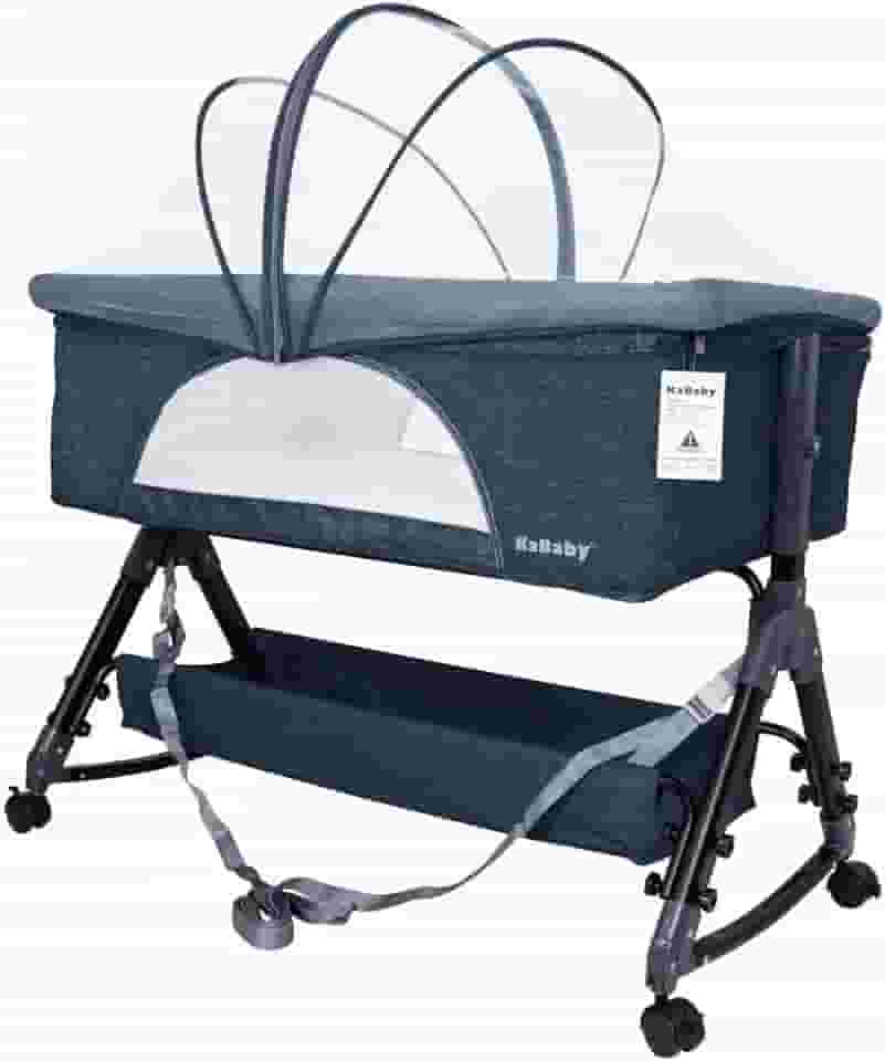 Berço Portátil Moises Co-bed Até 15kg C/Balanço Mosquiteiro e Cesto Luna Azul - KaBaby