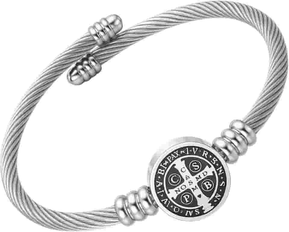 Bracelete São Bento Em Aço Inox 316 Para Presente Masculino