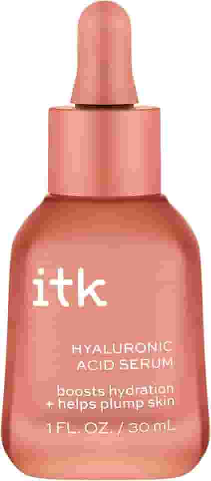ITK Sérum de ácido hialurônico com niacinamida e esqualano – Soro hidratante e antienvelhecimento para o rosto – Soro hidratante facial com hidratação profunda para pele sensível + seca – vegano +