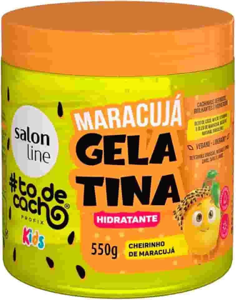 Salon Line, Gelatina Capilar Hidratante, Maracujá, #todecacho Kids, Vegana - Para Cabelos Ondulados, Cacheados e Crespos, Salon Line, 550g