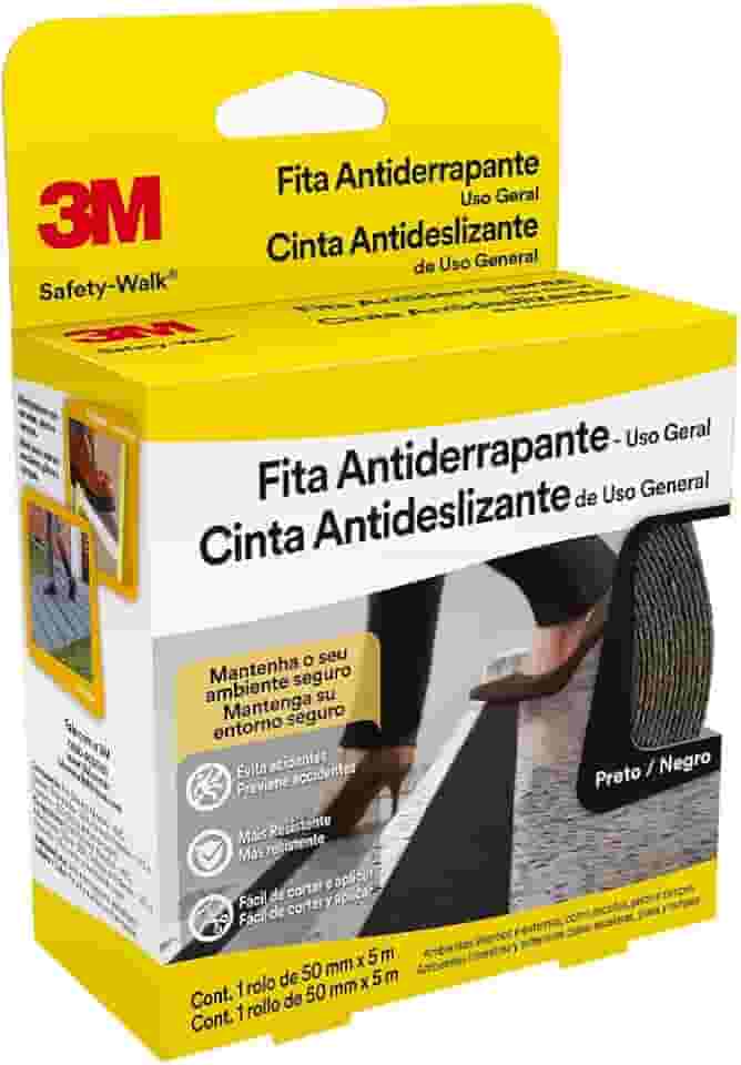3M, Fita Antiderrapante, Preta, 50 mm x 5 Metros - 1 Unidade