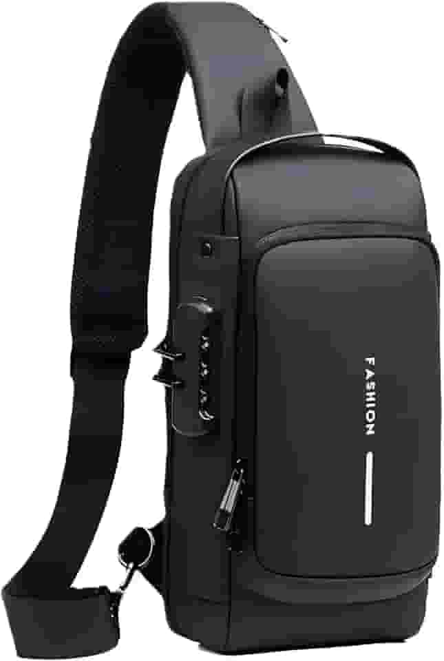 Mochila Premium Antifurto Com Senha, Entrada USB E Fone, Resistente À Água, Bolsa Executiva Masculina, Marca VARENZIA