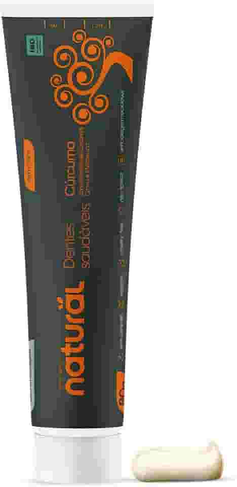ORGÂNICO NATURAL Creme Dental Natural com Extratos de Cravo, Cúrcuma e Melaleuca - Pasta de Dentes Sem Flúor e Químicas Desnecessárias - Frescor Prolongado - Vegano - 80g