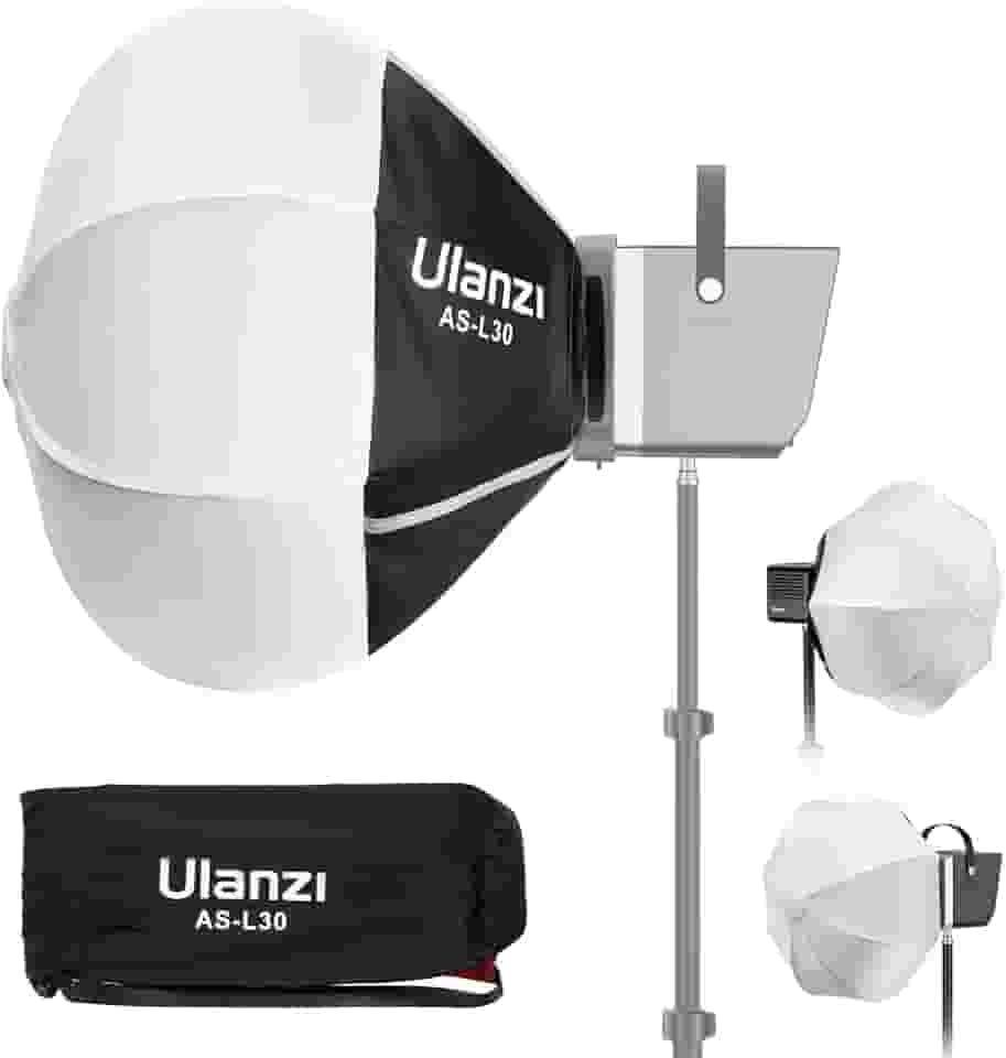 ULANZI Mini Lanterna Softbox Modificador de Luz Suave, 11,8 polegadas, Montagem Rápida e Dobrável ULANZI Space Light Atualizado para LT028 e Outras Luzes de Montagem Mini Bowens