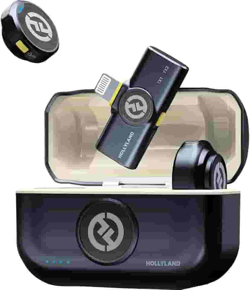 Sistema Microfone Duplo Hollyland Lark M2 Duo Wireless Lightning SmartPhones iOs