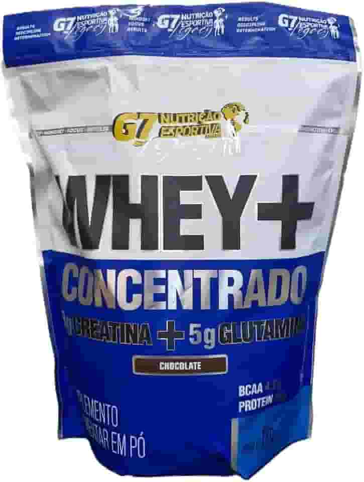 WHEY CONCENTRADO + 3g CREATINA + 5g GLUTAMINA - REFIL 1KG - SABOR CHOCOLATE - G7 NUTRIÇÃO ESPORTIVA LEGACY