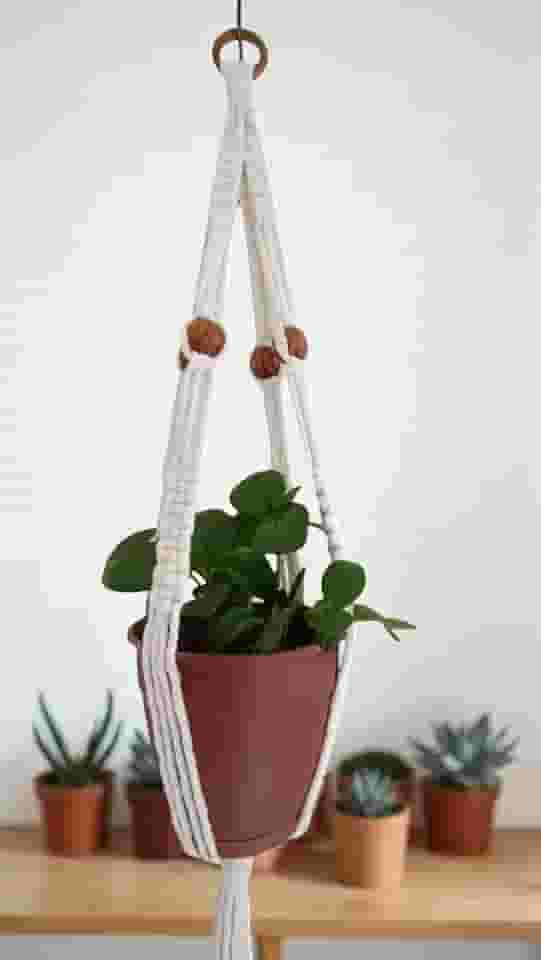 Suporte de Planta Macrame com fios 100% algodão