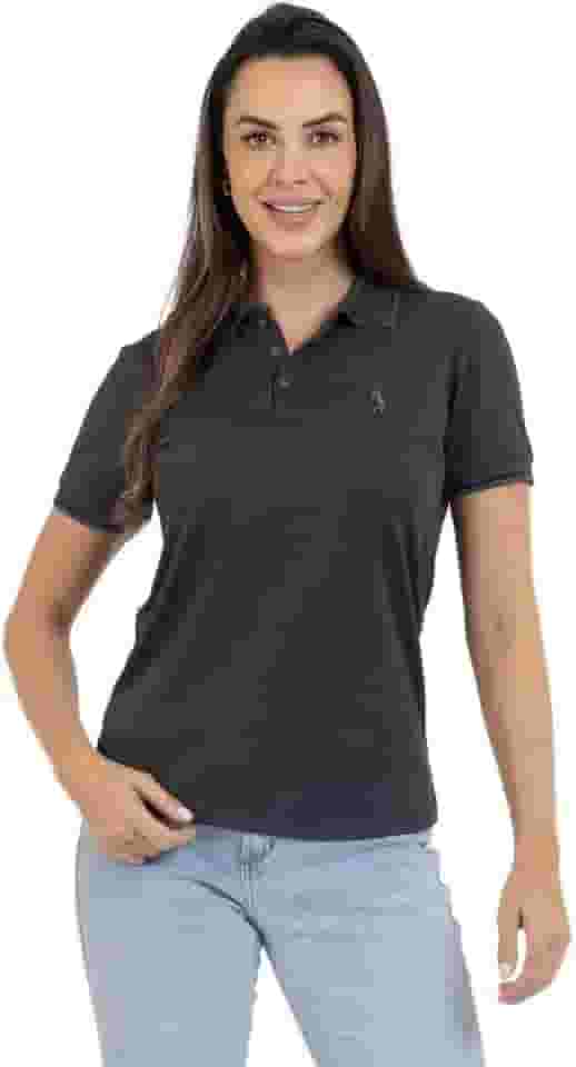 Camisa Polo Feminina em Viscose Manga Curta Conforto Casual