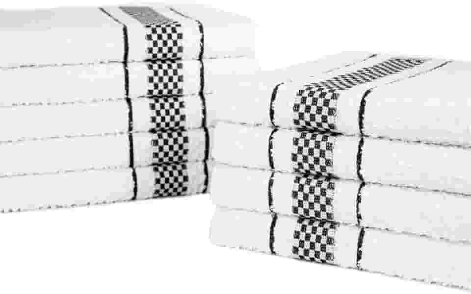 Jogo 05 Pano de Prato Atoalhado Felpudo 370g/m² Linha Malta Conforto Premium 100% Algodão - Preta