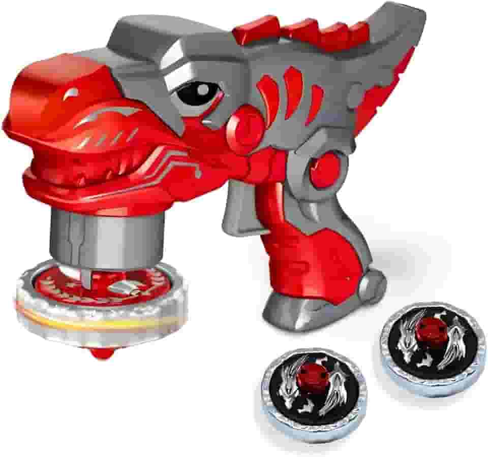 Kit Disco Dinossauro - Voo De Àguia - Lançador Avançado + 2 Piões De Batalha Alta Performance, Efeitos Visuais Ação Inspirada Em Animes! À Partir De 6 Anos (Vermelho)
