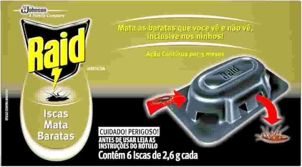 Raid Inseticida Isca Mata Barata, 3 Meses de Proteção, 6 Unidades