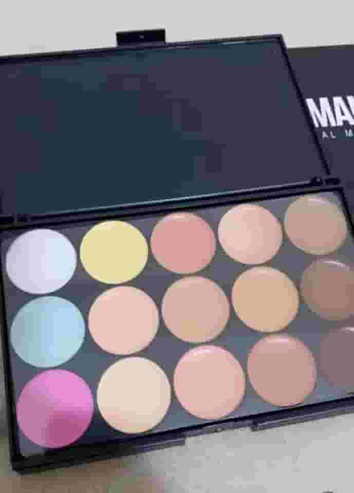 Paleta de Corretivo Facial Profissional, 15 Cores, Tons Variados para Maquiagem