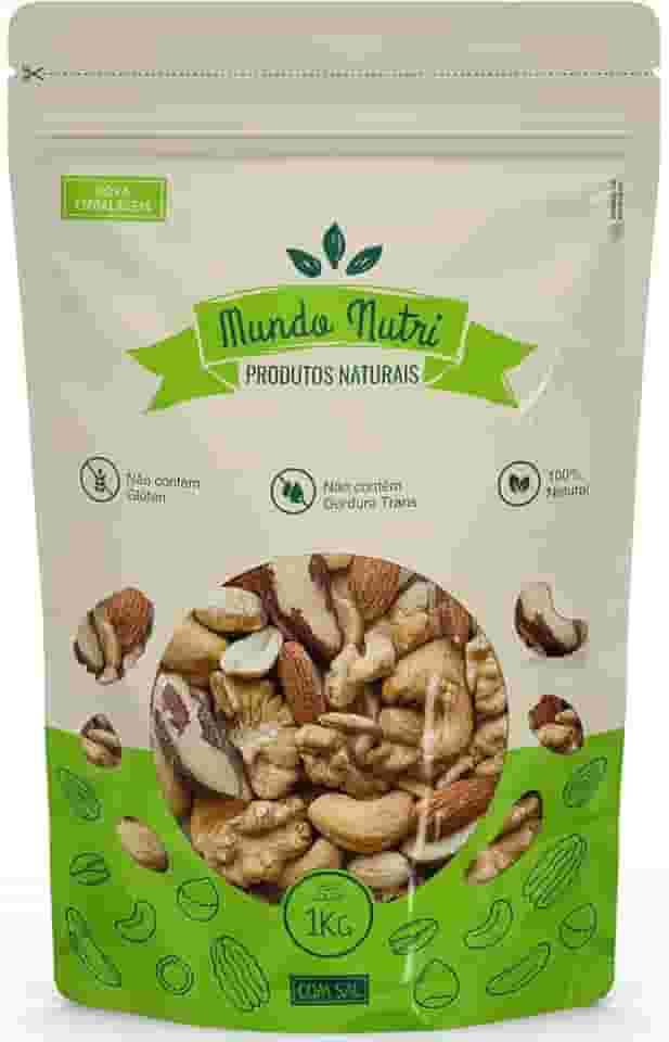 1kg Mix Castanhas De Caju, Pará, Nozes E Amêndoas - Com Sal