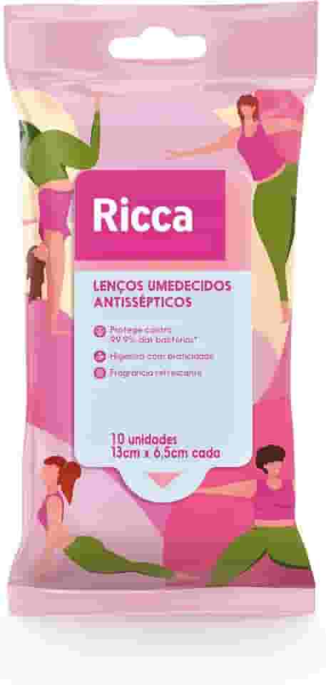 LENÇOS UMEDECIDOS ANTISSEPTICOS RICCA ROSA 10 PCS