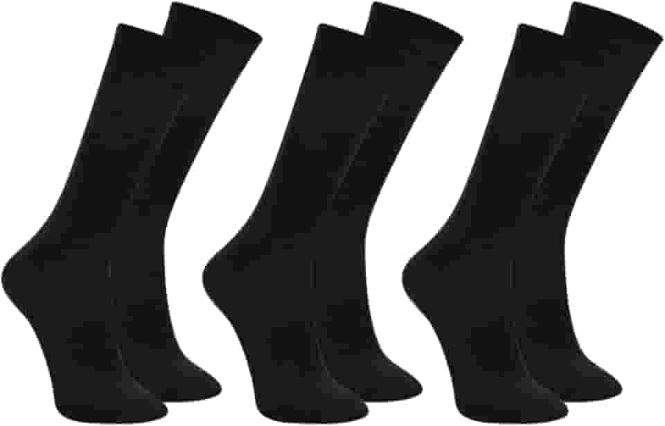 Kit 3 Pares Meia Social Fina Algodão Canelada Mash Cano Longo Masculino