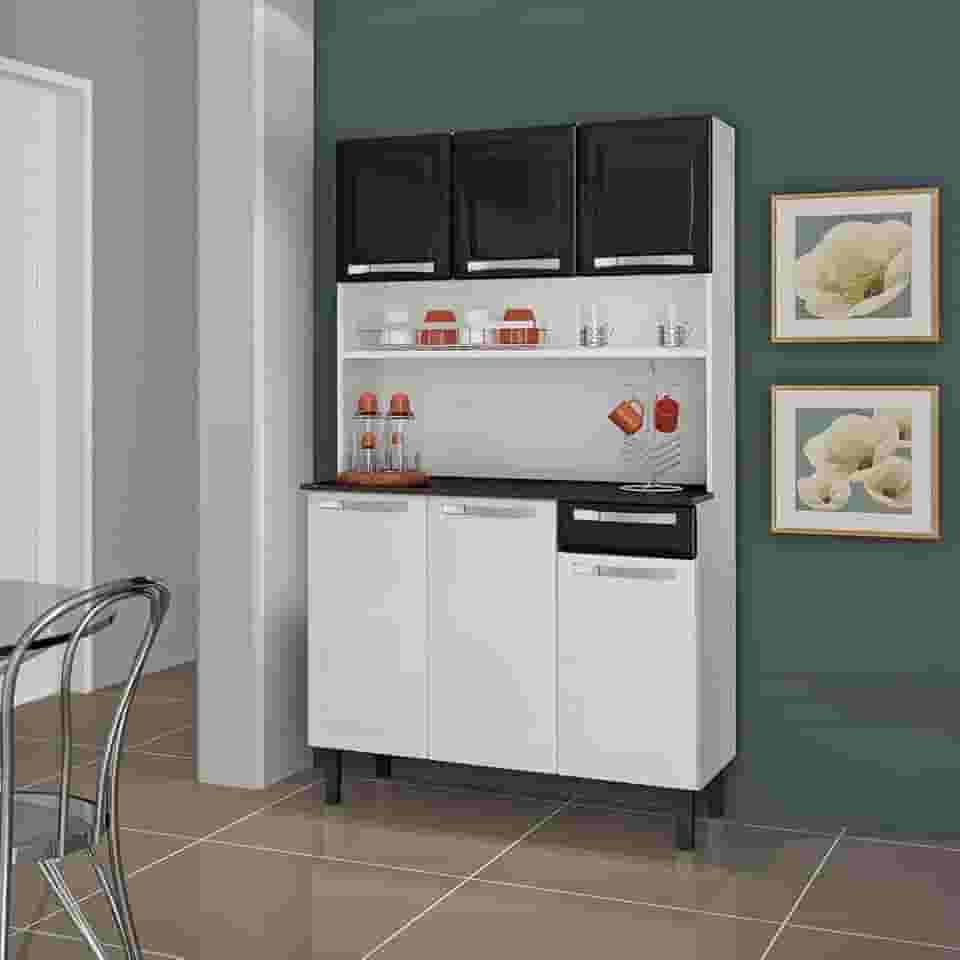 Kit Cozinha Rose Compacta Itatiaia em Aço 6 Portas 1 Gaveta Branca I3g1-105