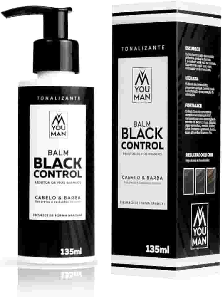 Tonalizante Black Control Escurecedor Reduz Fios Brancos Cabelo e Barba You Man 135ml