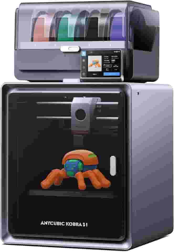 ANYCUBIC Impressora 3D Kobra S1 Combo, Multicolorida, Alta Velocidade Máxima De 600 Mm/S, Precisão, Estrutura Estável Xy Do Núcleo, Impressão Ultrassilenciosa, Aplicativo Anycubic, Com Um Clique 250